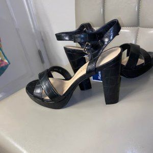 Black Strappy High Heel Sandals